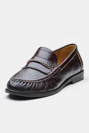 Oroh_Brown Fernanda Genuine Leather Penny Loafers _Online_at_Aza_Fashions