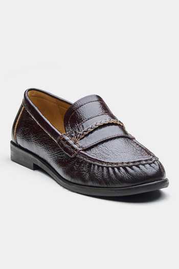 Buy_Oroh_Brown Fernanda Genuine Leather Penny Loafers _Online_at_Aza_Fashions