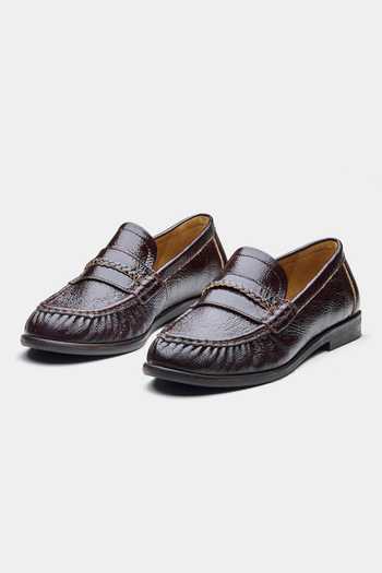 Buy_Oroh_Brown Fernanda Genuine Leather Penny Loafers 