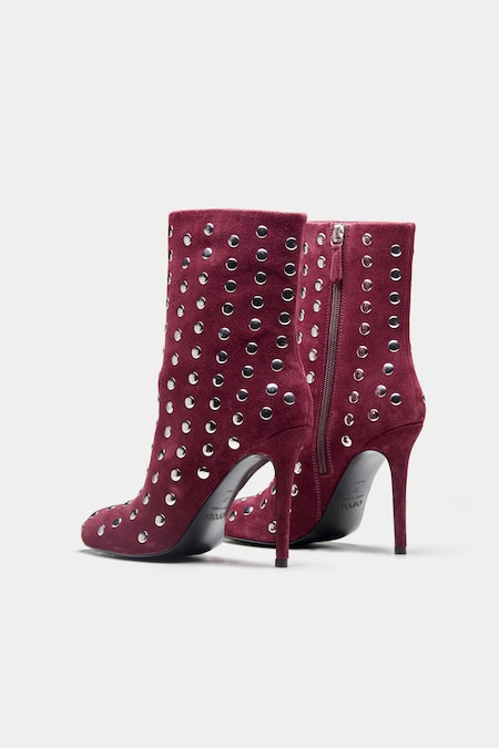 Oroh Eliana Stud Embellished Pencil Heel Ankle Boots 