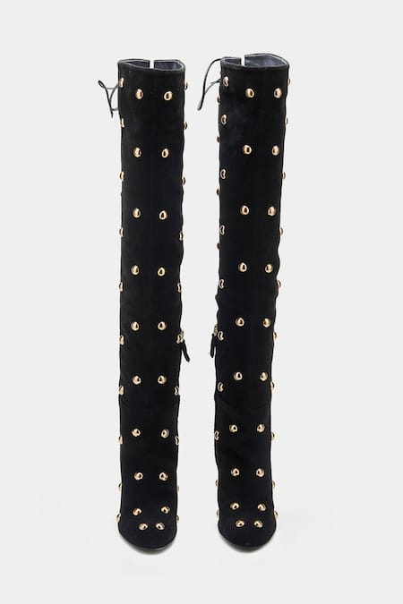 Shop_Oroh_Black Studs Dolores Studded Knee High Boots 