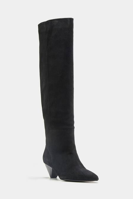 Oroh_Black Daniela Tall Genuine Leather Lace-up Boots _Online_at_Aza_Fashions