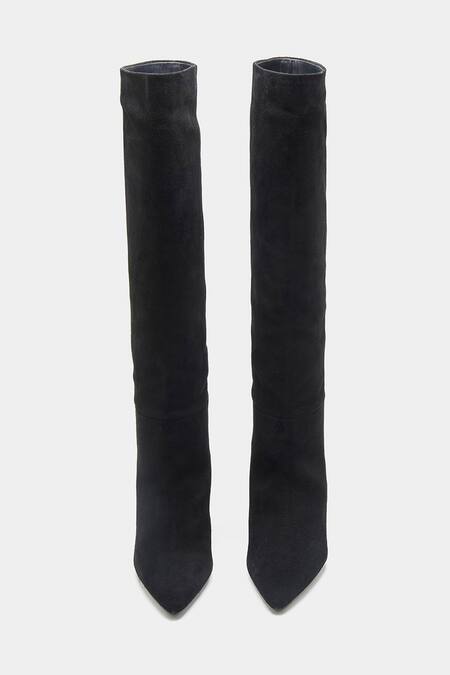 Shop_Oroh_Black Daniela Tall Genuine Leather Lace-up Boots _Online_at_Aza_Fashions