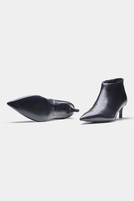 Oroh_Black Alicia Pointed Toe Kitten Heel Ankle Boots _at_Aza_Fashions