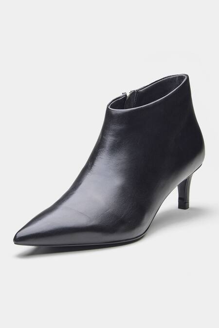 Buy_Oroh_Black Alicia Pointed Toe Kitten Heel Ankle Boots 