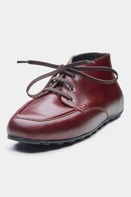 Oroh_Maroon Zoe Genuine Leather Lace-up Casual Shoes _Online_at_Aza_Fashions