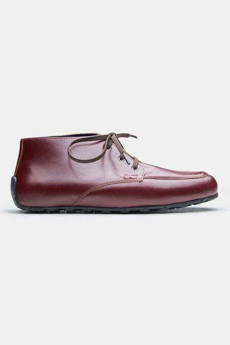 Buy_Oroh_Maroon Zoe Genuine Leather Lace-up Casual Shoes 