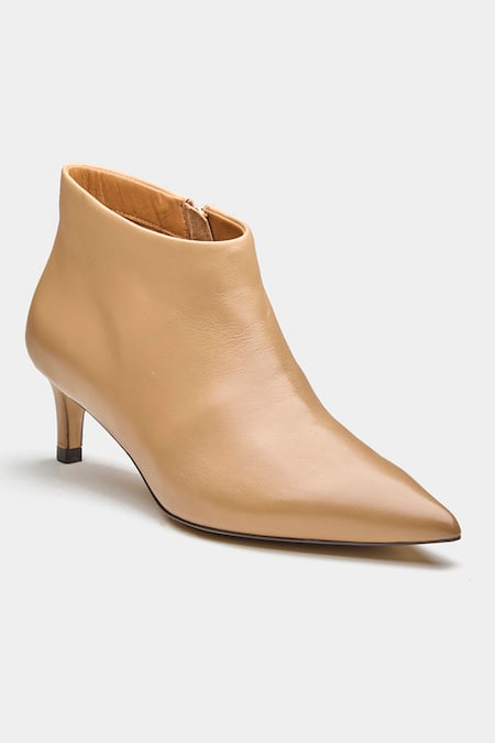 Buy_Oroh_Beige Alicia Pointed Kitten Heel Ankle Boots _Online_at_Aza_Fashions
