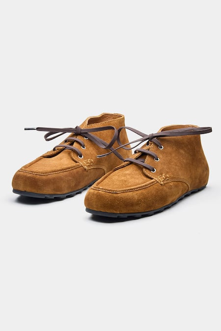 Shop_Oroh_Tan Zoe Leather Lace-up Casual Shoes 