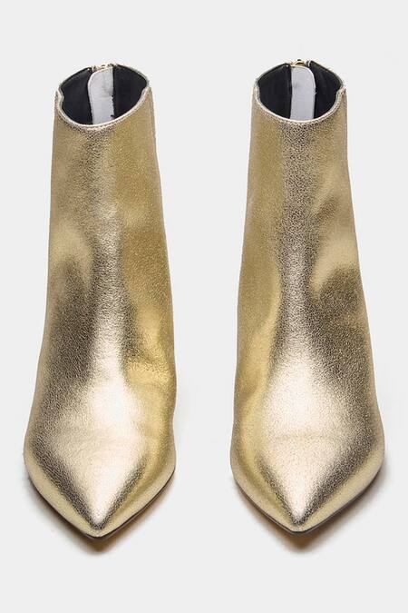 Shop_Oroh_Gold Marcia Pointed Toe Kitten Heel Ankle Boots _Online_at_Aza_Fashions