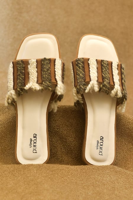 Around Always Raet Braided Thread Square Toe Sandals