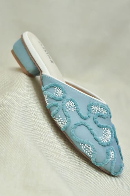 Around Always Neera Raised Threadwork & Beaded Cluster Slides