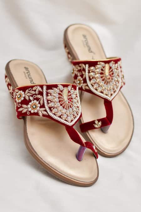 Around Always Falguni Floral Embroidered Flats 