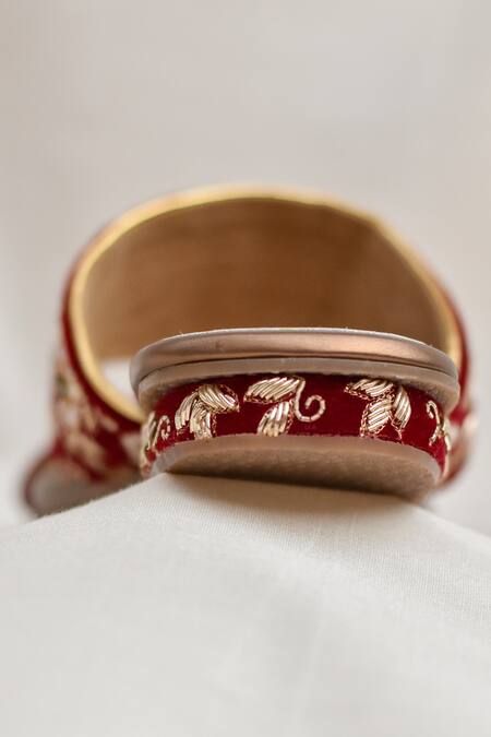 Around Always Maroon Falguni Floral Embroidered Flats Online at Aza Fashions Around Always_Maroon Falguni Floral Embroidered Flats _Online_at_Aza_Fashions