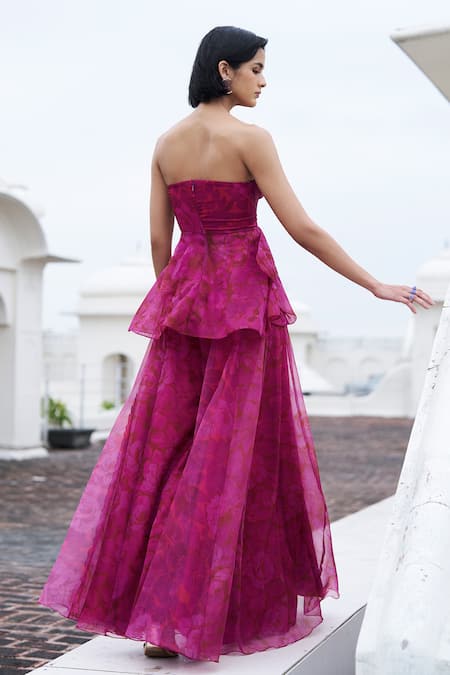 Dash And Dot Floral Print Peplum Top 