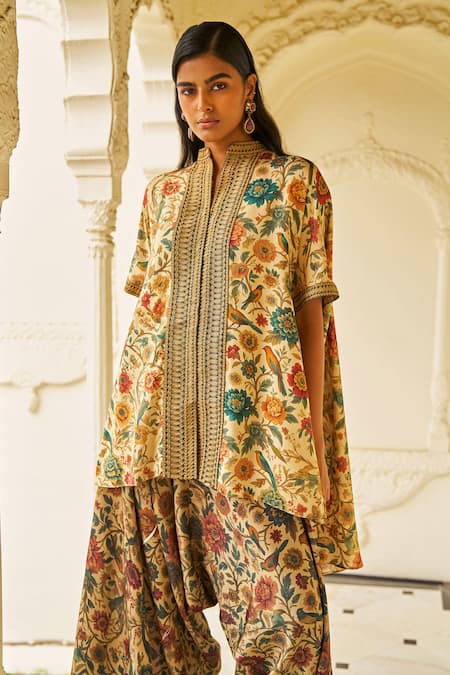 Dash And Dot Embroidered Garden Print Tunic 