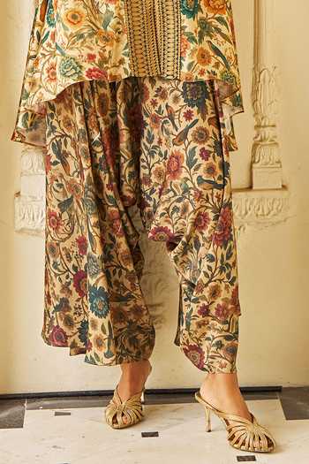 Dash And Dot Multi Color Bemberg Garden Print Pant at Aza Fashions Dash And Dot_Multi Color Bemberg Garden Print Pant _at_Aza_Fashions