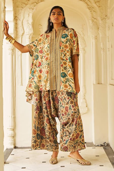 Dash And Dot Garden Print Tunic & Salwar Set 