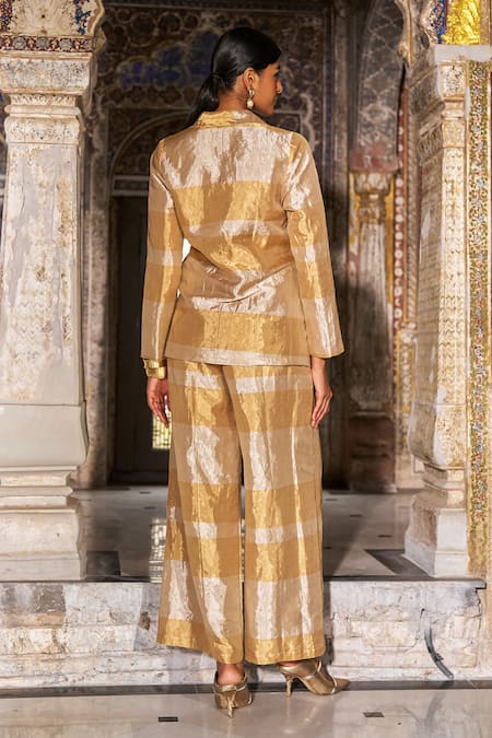 Dash And Dot Banaras Tissue Pant Set 