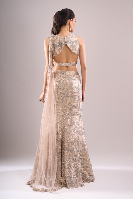 Samyukta Singhania Sequined Hand Embroidered Mermaid Lehenga Set 