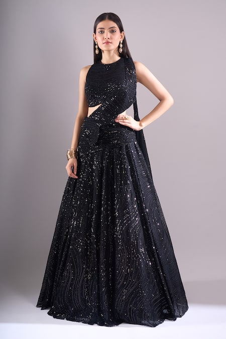 Samyukta Singhania Sequined Hand Embroidered Lehenga Set 