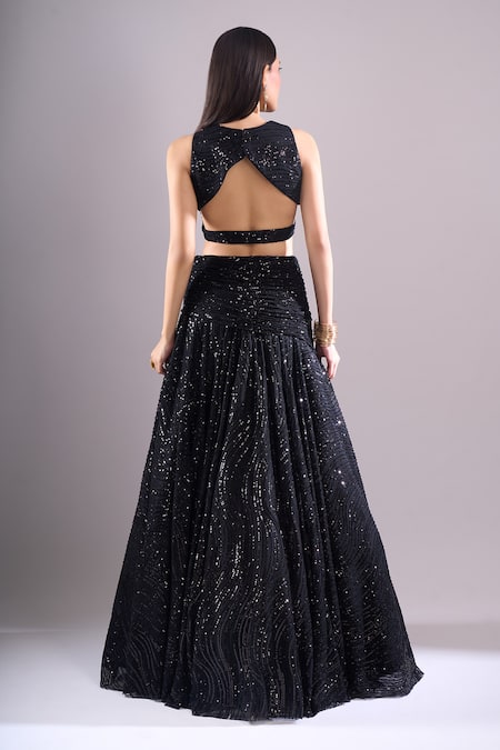 Samyukta Singhania Sequined Hand Embroidered Lehenga Set 