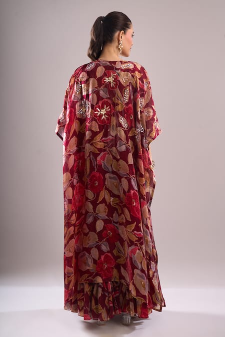 Samyukta Singhania Printed Hand Embroidered Jacket Sharara Set 