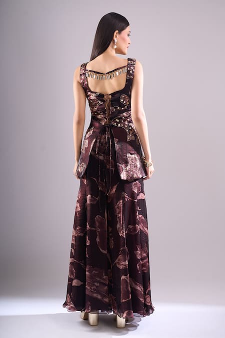 Samyukta Singhania Printed Cut-Out Kurta & Sharara Set 