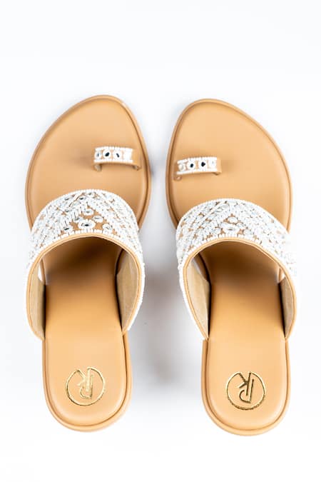 Preet Kaur Safaa Mirror Embroidered Block Heels 