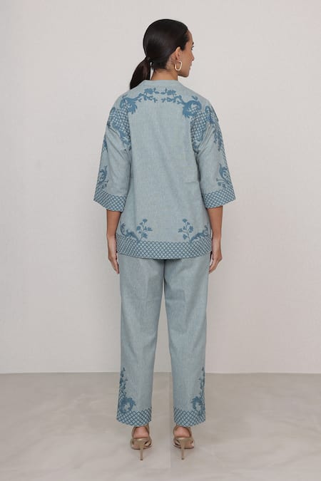 RANNA GILL Sovana Lattice & Floral Pattern Pant Co-ord Set 