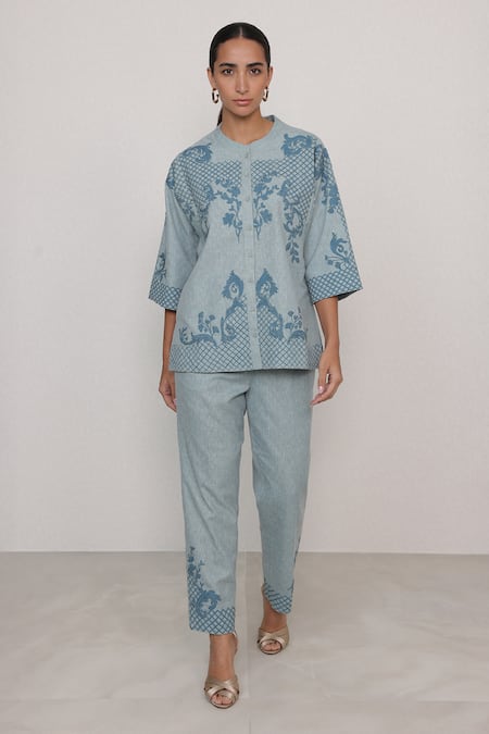 RANNA GILL Sovana Lattice & Floral Pattern Pant Co-ord Set 