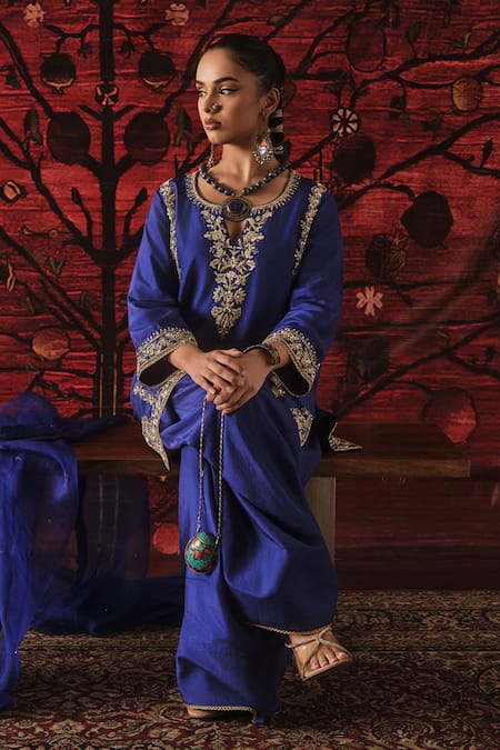 Shalkii Embroidered Kalidar Kurta & Salwar Set 