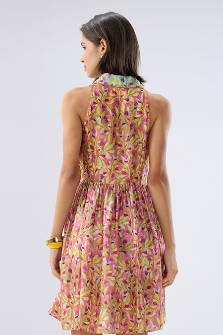 Raw & Rustic By Niti Bothra Multicolor Sleeveless Floral Print Dress 