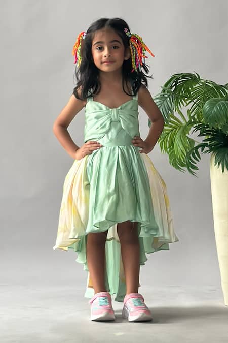 Merge Design Bow Detail High-Low Dress 