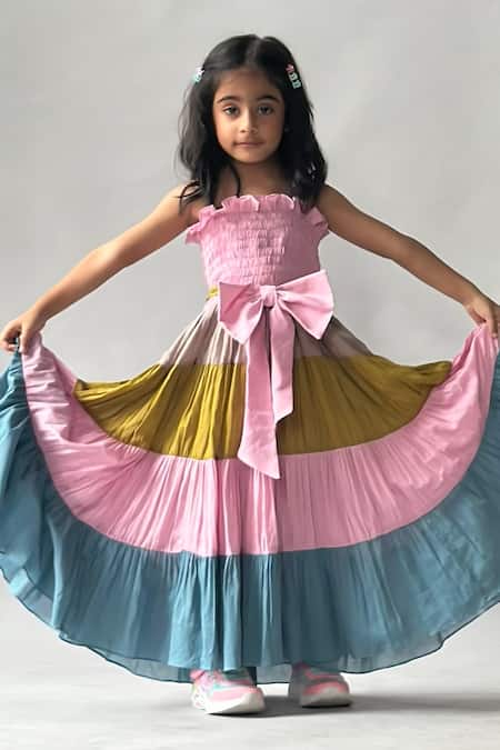 Merge Design Smocked Bodice Tiered Maxi Dress 