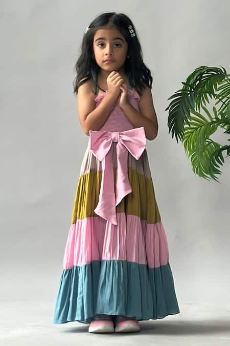 Merge Design Smocked Bodice Tiered Maxi Dress 