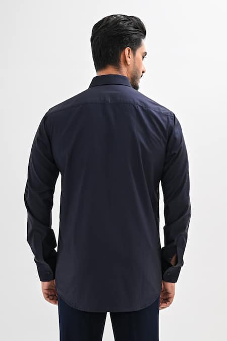 Kalpana Naik Nocturnal Navy Hand Embroidered Shirt 