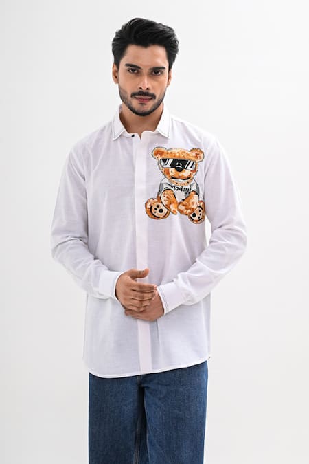 Kalpana Naik Teddy Buddy Hand Embroidered Shirt 