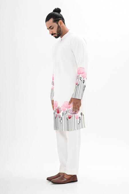 Kalpana Naik White Crepe Embroidery Gul Noor Hand Kurta Set Online at Aza Fashions Kalpana Naik_White Crepe Embroidery Gul Noor Hand Kurta Set _Online_at_Aza_Fashions