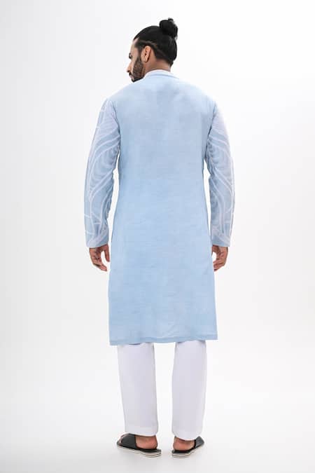 Kalpana Naik Aqua Mirage Hand Embroidered Kurta Set 