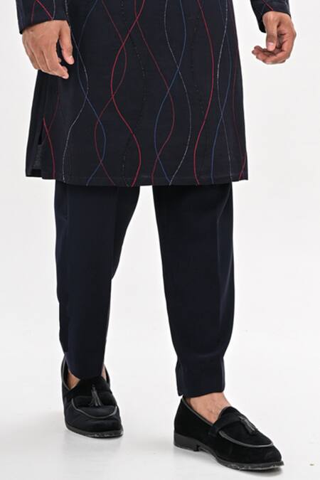 Kalpana Naik Maroon Linen, Satin Embroidery Ombre Hand Kurta Set Online at Aza Fashions Kalpana Naik_Maroon Linen, Satin Embroidery Ombre Hand Kurta Set _Online_at_Aza_Fashions