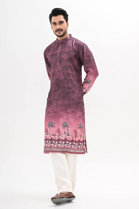 Buy Kalpana Naik Pink Cotton, Silk Embroidery Ombre Hand Kurta Set Online at Aza Fashions Buy_Kalpana Naik_Pink Cotton, Silk Embroidery Ombre Hand Kurta Set _Online_at_Aza_Fashions
