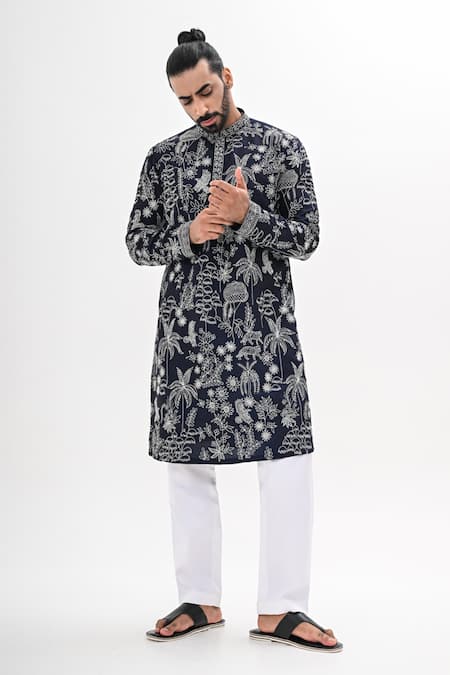 Kalpana Naik Wild Bloom Embroidered Kurta Set 
