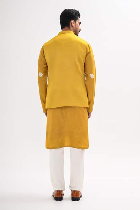 Kalpana Naik Marigold Muse Nehru Jacket & Kurta Set 