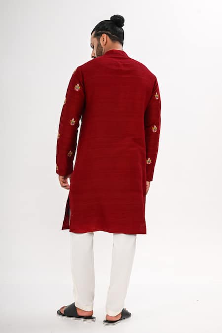 Kalpana Naik Laal Aangan Nehru Jacket & Kurta Set 