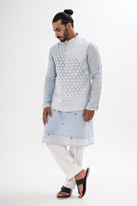 Kalpana Naik Neel Trikon Nehru Jacket & Kurta Set 
