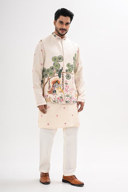 Kalpana Naik Raas Leela Nehru Jacket & Kurta Set 