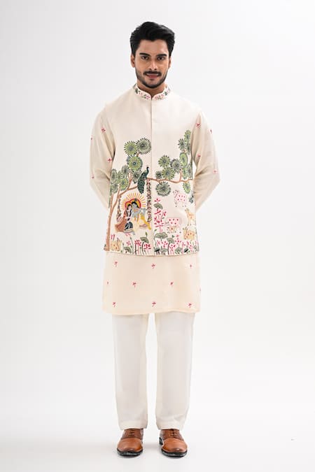 Kalpana Naik Raas Leela Nehru Jacket & Kurta Set 