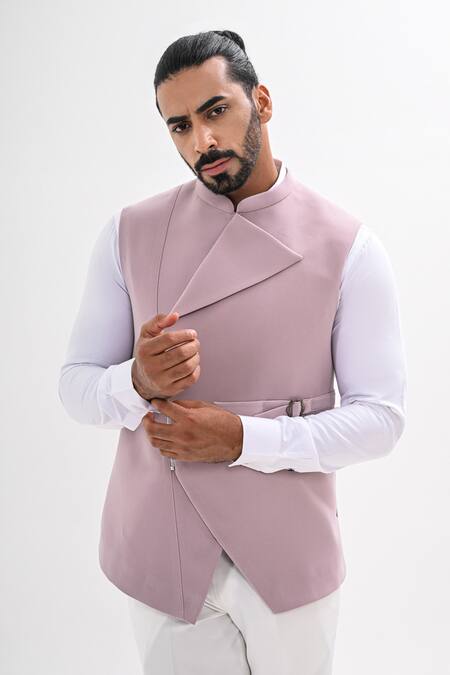 Kalpana Naik Blush Crepe Embroidery Royale Sleeveless Jacket Online at Aza Fashions Kalpana Naik_Blush Crepe Embroidery Royale Sleeveless Jacket _Online_at_Aza_Fashions