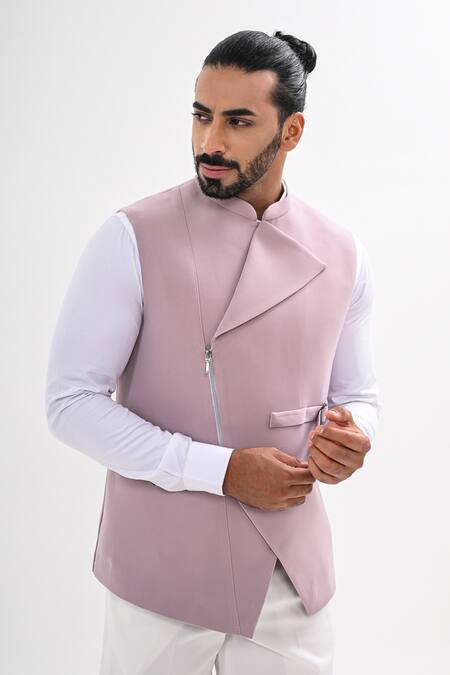 Shop Kalpana Naik Blush Crepe Embroidery Royale Sleeveless Jacket Online at Aza Fashions Shop_Kalpana Naik_Blush Crepe Embroidery Royale Sleeveless Jacket _Online_at_Aza_Fashions